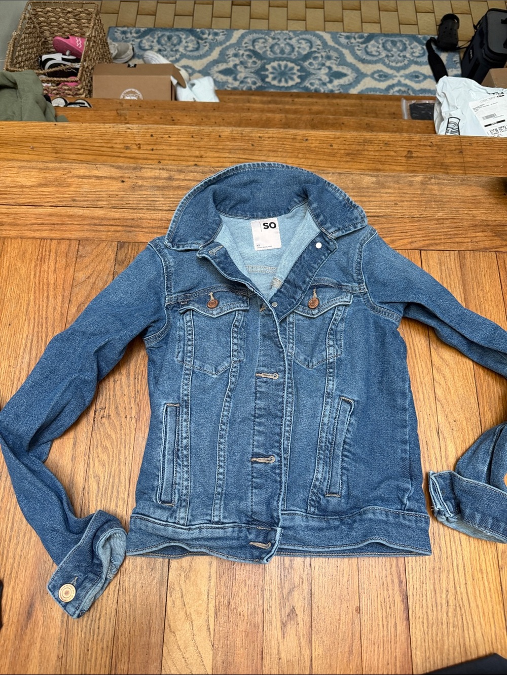 SO Blue Denim Jean Jacket with Button Front
